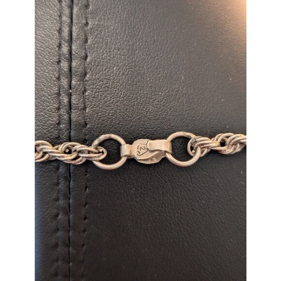 40s Sterling MOP Baby Teething Ring Mary Little Lamb Bell 26" Antique Rope Chain - Picture 10 of 11